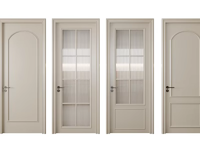 Different Styles Interior Hinged Doors With Glass Panels Arched Tops And Sleek Frames 3d model