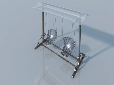 Sleek Modern Swing Door With Transparent Glass Panel And Durable Metal Frame Design 3d model