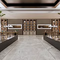 Modern Hotel Lobby Interior With Marble Walls Reception Desk And Stylish Chandeliers