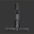 Classic Silver Pistol With Black Grip And Detachable Magazine On Reflective Surface