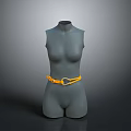 Stylish Yellow Waist Belt Accessory Showcased On Grey Mannequin For Daily Wear