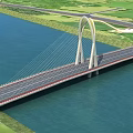 bridge cable bridge structure bridge 3d model