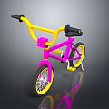 Colorful Kids Bike With Pink Frame Yellow Handlebars And Yellow Wheels