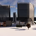 Modern Office Building Complex With Green Roofs And Contemporary Architectural Design 3d model