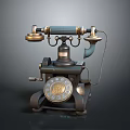 Vintage Electronic Appliance Design Featuring Retro Telephone With Classic Rotary Dial