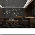 Luxurious Modern KTV Interior With Comfortable Sofa LED Screen Ambient Lighting And Decorative Walls
