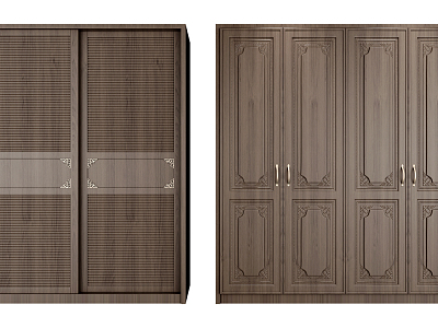 New Chinese Style Wardrobe Door Opening and Moving Door Combination model