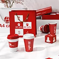 Coffee Themed Red White Decorative Ornament Combination With Cups Boxes Frames Tabletop 3d model