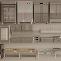 Professional Stainless Steel Kitchen Appliances With Refrigerators Ovens Stoves And Food Warmers