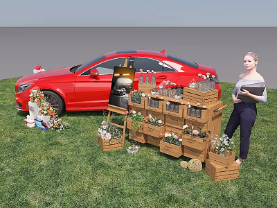 Modern Meichen Flowers Meichen Exhibition Car Arrangement 3d model