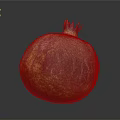 Ripe Pomegranate With Vibrant Red Yellow Textured Skin And Distinctive Crown Top On Dark Background