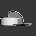 Essential Kitchen Living Supplies Including Stainless Steel Pot Plate Small Bowl Knife Fork And Spoon