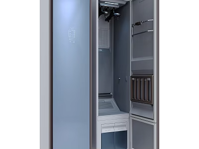 Smart Modern Clothing Care Machine Interior With Hanging Rod And Steam Nozzle 3d model