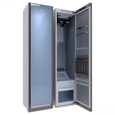 Smart Modern Clothing Care Machine Interior With Hanging Rod And Steam Nozzle 3d model
