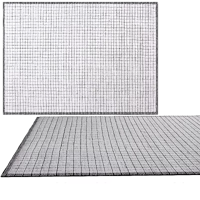 Square carpet with grid pattern light color soft texture ideal for living room decor 3d model