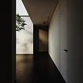 Modern Foreign Large Flat-storey Villa Courtyard Night View Outdoor Beach Night View 3d model