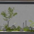 Indoor Zen Garden Plant Combination With Trees Ferns Stones And Lanterns