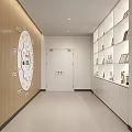 Hospital Outpatient Clinic Corridor Featuring Floor Plan Directory White Double Doors And Display Cabinets