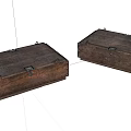 Vintage Retro Wooden Boxes With Old Metal Locks Corners And Natural Wood Grain