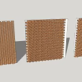 Brown Woven Texture Decorative Walls With White Frames Arranged In A Row 3d model