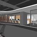 modern aisle company office aisle art array modeling wall art matrix modeling wall office hall 3d model