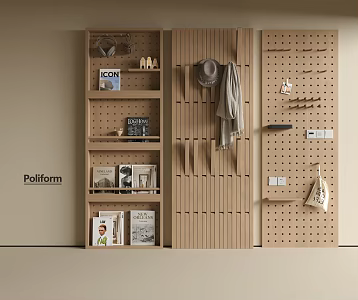 Modern Cave Panel Wall Trim Panel Hanging Rack 3d model