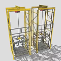 Yellow Industrial Lifting Equipment With Metal Frame Double Units And Chain Structure