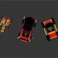 Classic Design Electric Toys Including Vintage Cars Bikes With Red Yellow Accents