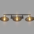 Modern Black Wall Sconce Featuring Three Gold Accent Lamps for Home Decor