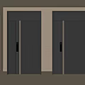 Sturdy Dark Gray Security Doors With Vertical Stripes And Mesh Pattern Design In Indoor Setting 3d model