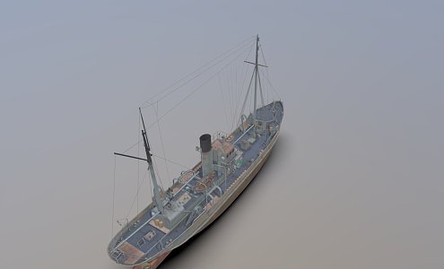 modern warship battleship destroyer 3d model