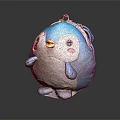 Cute Blue And White Penguin Plush Toy With Yellow Beak And Pink Cheeks
