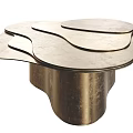 Modern Coffee Table With Metal Material And Wavy Tabletop Unique Shape Layered Sense 3d model
