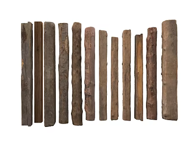 Rustic Stone Wood Logs With Diverse Textures And Various Lengths 3d model