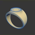 Elegant Gold Engraved Ring With Simple Textured Design For Daily Use 3d model