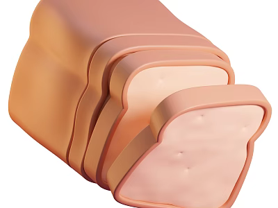 Fresh Sliced Bread with Soft Texture and Golden Crust Ready to Eat 3d model