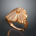 Golden Flower Design Ring Fashion Accessory with Intricate Petal Details