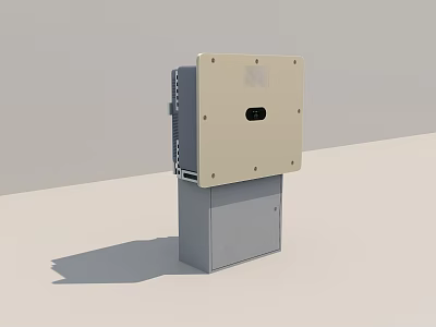 Sturdy Industrial Equipment With Metal Enclosure Control Panel And Base Mounting Structure 3d model