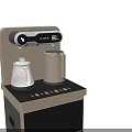 Modern Home Water Dispenser With Stylish Golden And Black Design Digital Display And Cabinet Storage