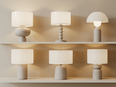 Modern table lamp combination 3d model