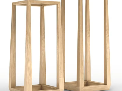 Light Wood Garden Accents Open Frame Plant Stands For Outdoor Decor 3d model