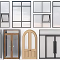 Modern And Classic Double Doors With Wooden Frames Glass Panels And Arch Designs