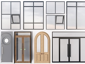 Modern Glass Door Shop Glass Door and Window Floor Glass Window Glass Door 3d model