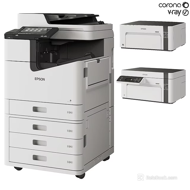 Epson Multifunction Office Printers For Public Facilities With Multiple Models And Functions 3d model 