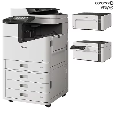 Epson Multifunction Office Printers For Public Facilities With Multiple Models And Functions 3d model
