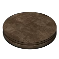 Two Dark Circular Cushions With Textured Surface And Soft Padding 3d model