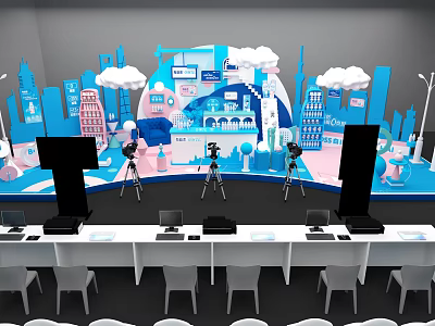 Studio Design Liquid Milk Design Exhibition Hall Design Booth Design Every Live Broadcast 3d model