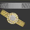 Decorative Gold And Silver Rings With Gemstone And Engraved Patterns