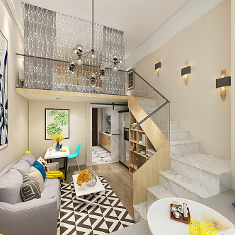 Nordic Apartment Leaping Floor 3d model