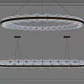 Modern Circular Pendant Lights With Wave Design And Illuminated Metal Frame